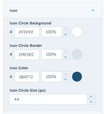 Icon settings