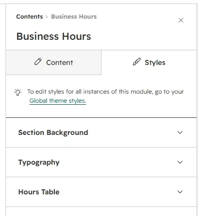Styles tab groups
