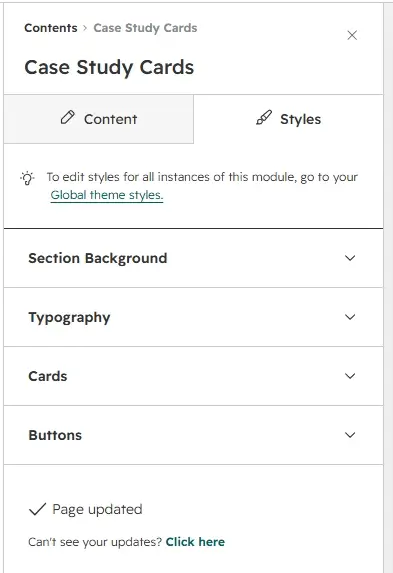 Styles tab groups