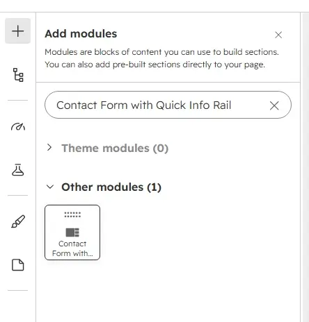 Drag module into page