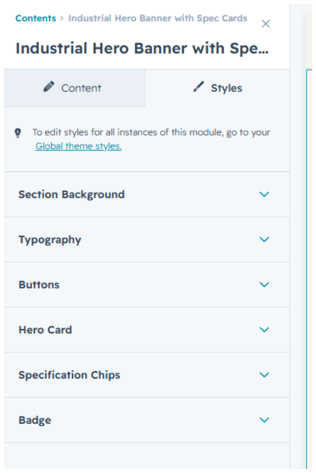 Styles tab groups