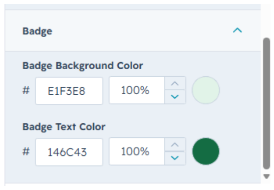Badge settings