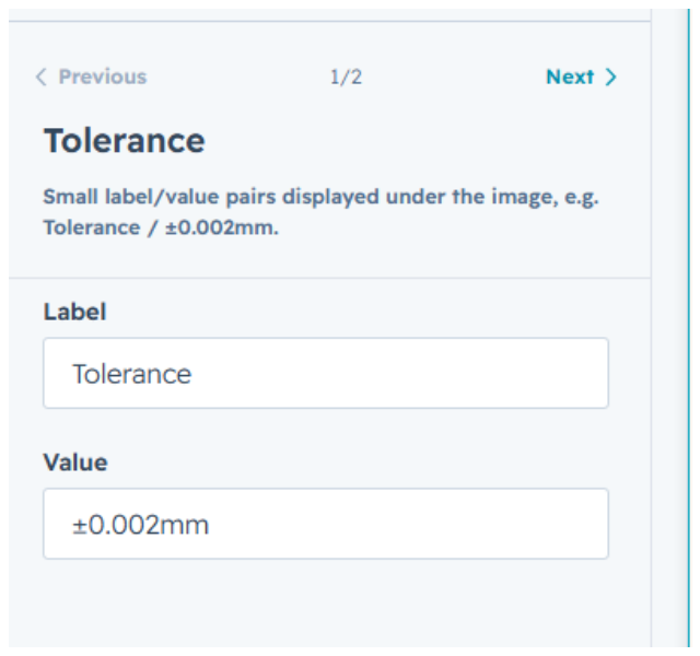 Chip editor with label and value fields