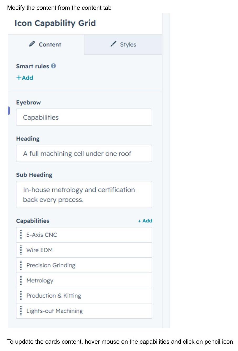 Dragging the module onto the page
