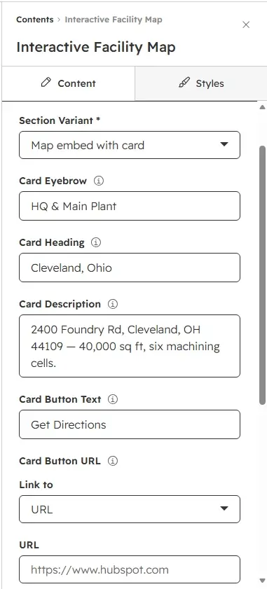 Embed variant content fields