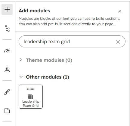Searching for the module in Add modules