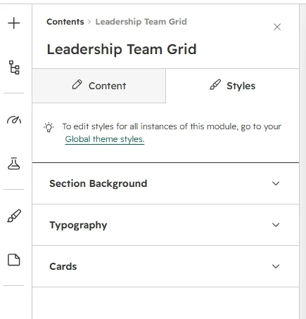 Styles tab groups