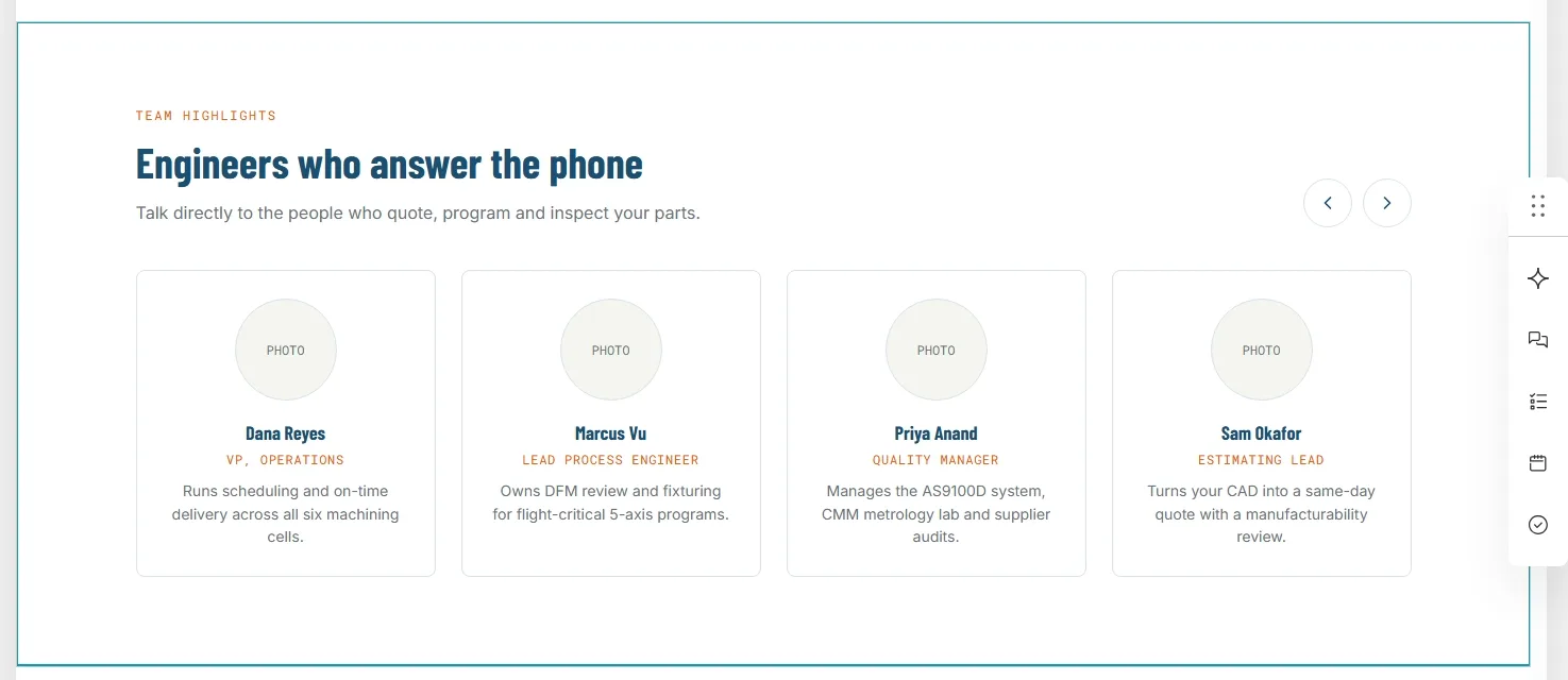 Dragging the module onto the page
