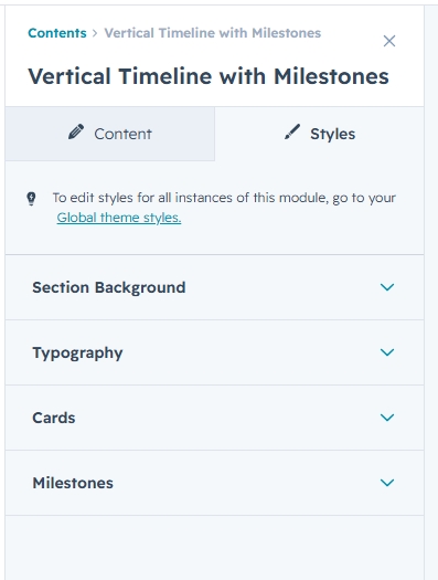 Styles tab groups