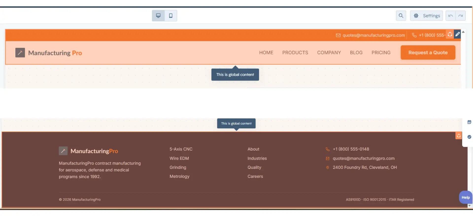 Placeholder: Global modules in Design Manager